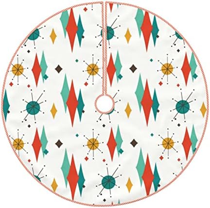 DKJlitter Christmas Tree Skirt 36 Inch, Mid Century Modern Retro Starburst - Image 2