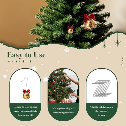 100 Pcs Metal Christmas Ornament Hooks for Christmas Tree Decoration,Sliver - Image 6