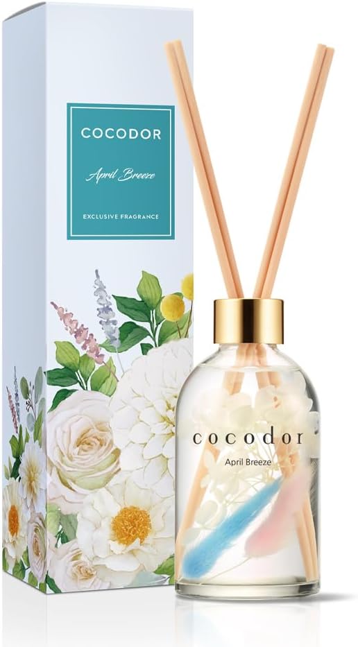 COCODOR Herbarium Reed Diffuser/April Breeze/6.7oz(200ml)/ Fragrance Scent Essential Oil Stick Diffuser Set for Bedroom Bathroom Home D??cor