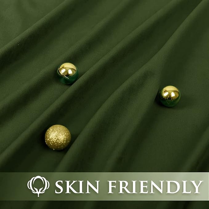 StangH Moss Green Velvet Curtains 120 inches Long - Grommet Design Blackout Thermal Insulated Curtain Panels Holiday Decorative Backdrops for Dining/Farmhouse/Parlor, W52 x L120, 2 Panels