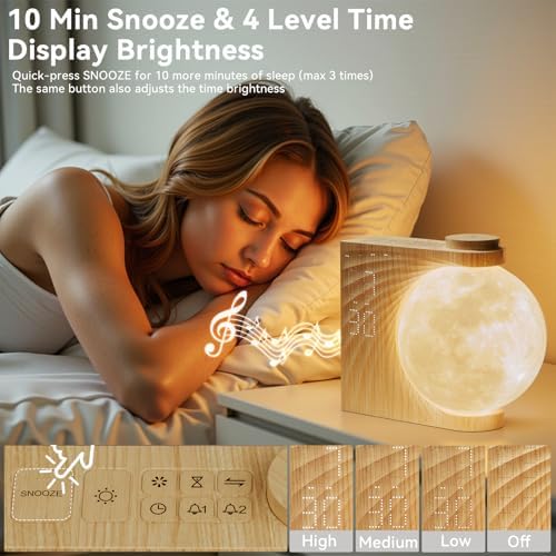 RETEYUNG Sunrise Alarm Clocks Sound Machine Moon Lamp for bedrooms - Image 6