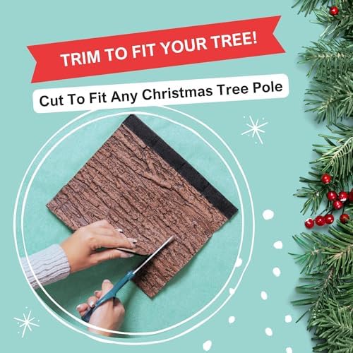 Realistic Brown Bark Artificial Xmas Tree Accessory, Real Feel Wood Texture - Image 4