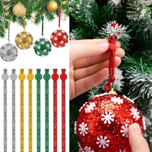 Daifunli 24 Pcs Christmas Adjustable Decoration Hooks, Green,Grey,Gold,Red by Huiinen