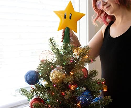 Super Mario Bros. 7-Inch Super Star Light-Up Holiday Tree Topper | Xmas Party Decorations, Christmas Tree Decor, Festive Desktop Ornaments | Video Game Gifts and Collectibles - Image 6