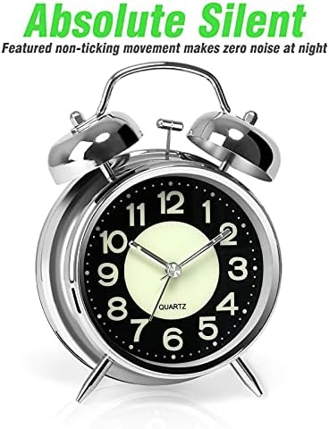 AYRELY?? Super Loud Alarm Clock for Heavy Sleepers, 4.5 Inch Twin Bell Retro - Image 2