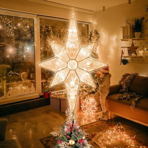 TWINGLEHOME12 Inch 11LED Christmas Tree Topper, Bethlehem Star Christmas Tree Decoration for Home Xmas Tree Decor (Warm White) by TWINGLEHOME