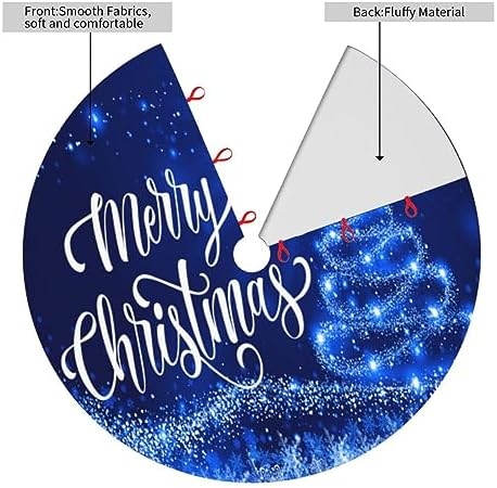 Christmas Tree Skirt Merry Christmas Blue Snow Tree 48 Inch for Xmas New Year Nightmare Before Christmas Decorations Lobby Home - Image 2
