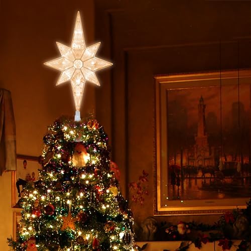 TWINGLEHOME12 Inch 11LED Christmas Tree Topper, Bethlehem Star Christmas Tree Decoration for Home Xmas Tree Decor (Warm White) - Image 3