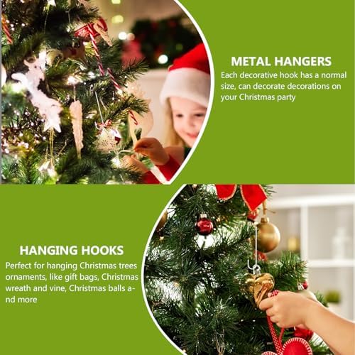 100pcs Christmas Tree Hanging Hooks Iron Silver for Ornament Display - Image 4