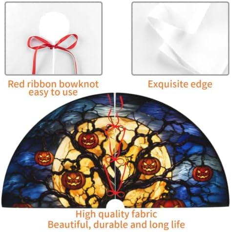 Halloween Pumpkin Tree Fall 30 36 48 Inch Christmas Tree Skirt Carpet Mat Funny Party Decor Supplies for Xmas Halloween Decorations Occasion - Image 5