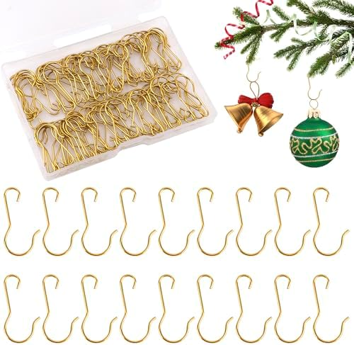 Gold Ornament Hangers - 200 Pack Hooks for Christmas Trees by Unknown
