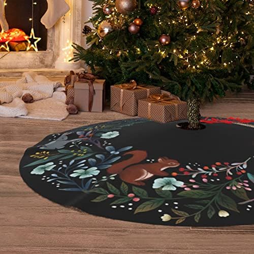 Forest Wreath Christmas Tree Skirt 48" for Xmas Holiday New Year Party Circle Tree Mat Ornaments Decoration - Image 6