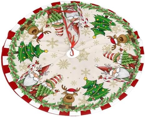 Santa Claus Gnome Christmas Tree Skirt 36" for Xmas Halloween New Year Holiday Party Home Tree Mat Decor Ornaments Decoration by Majoug