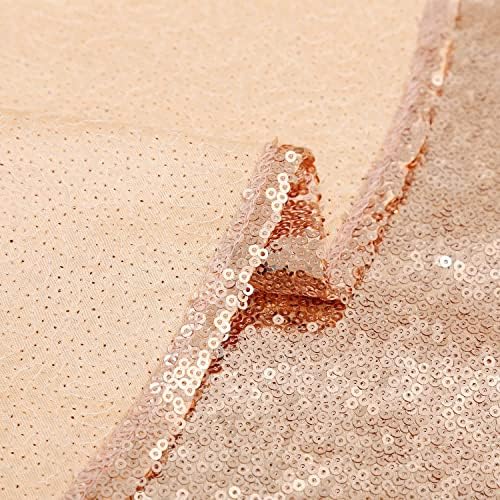 Tree Skirt 48 Inch Sequin Rose Gold Tree Skirt Christmas Decorations - Image 5