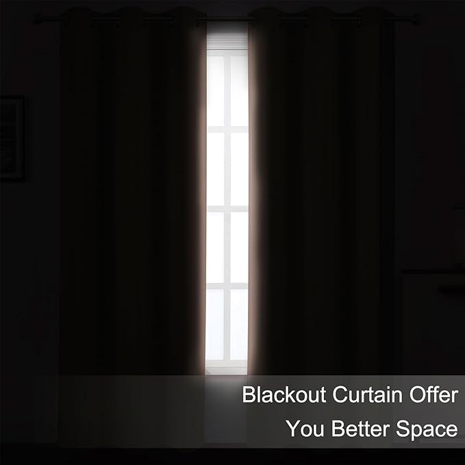 LEMOMO Blush Blackout Curtains 52 x 63 Inch Length/Set of 2 Curtain Panels/Thermal Insulated Room Darkening Curtains for Bedroom and Living Room