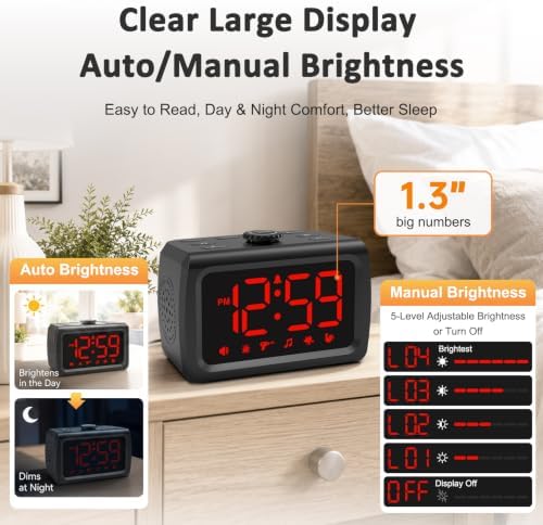 Peakeep 115dB Super Loud Alarm Clock for Heavy Sleepers Adults Teens - Image 5