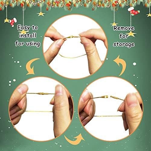 Christmas Tree Ornament String Hanger Precut Ribbon Hook with Snap Fastener - Image 5