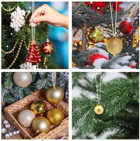 Christmas Hooks for Ornaments, 200 PCS White Christmas Ornament String Ribbon Hangers with Snap Hanging Ropes Hooks Cords Locking Xmas Holiday Tree Decorations Toddler Proof Adjustable Pendant - Image 5