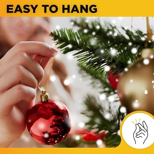 Leafeon 200 pcs Christmas Ornament Hooks - Gold Christmas Ornament Hangers with Snap - Precut Ornament String with Snap for Christmas Tree Decoration - Image 5