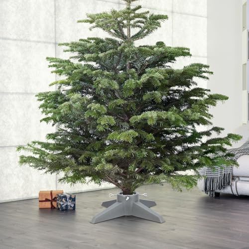 HarcoHome Christmas Tree Stand for Live Tree, Fits up to 8ft Real Tree, Sturdy Christmas Tree Holder with Spike for Real Tree, Xmas Tree Base Stand (Grey) - Image 2