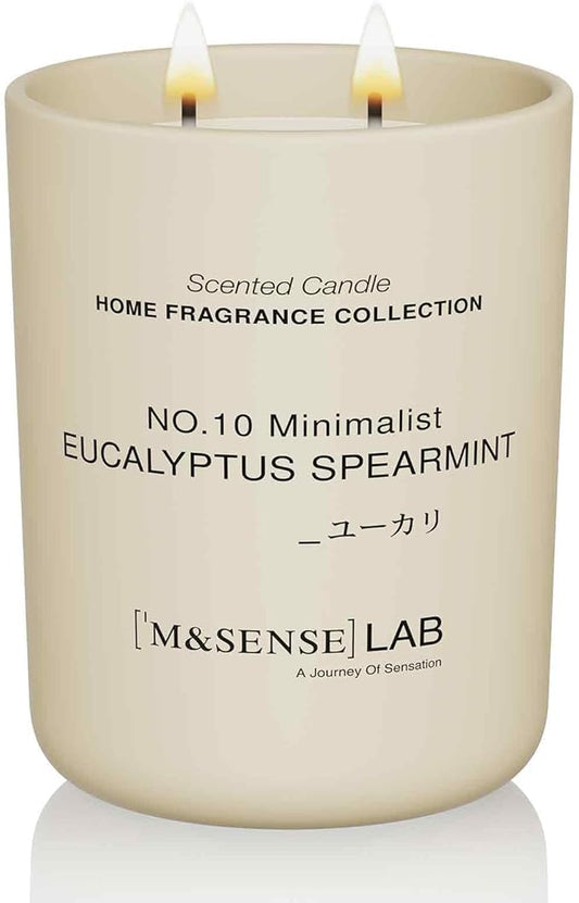 M&SENSE Natural Soy Large Candle| Eucalyptus Mint | 16.6 oz, 95H Burn | Spring Scented Candles for Relaxation, Valentines Day Gift, Home Décor | for Bedroom, Office, Party
