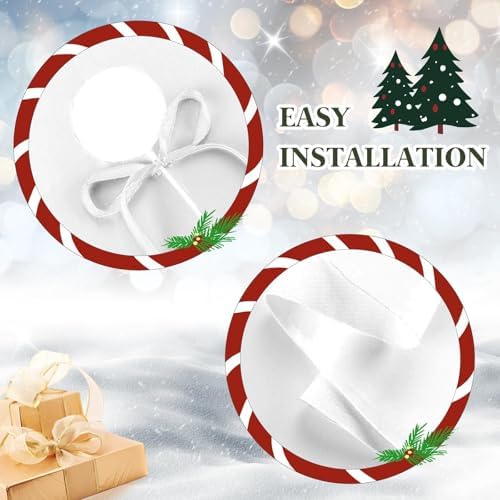 Snowman Christmas Tree Skirt 36 Inch Reindeer Snowflakes Xmas Tree Decorations for Winter Holiday Party Home Decor Indoor Outdoor Ornaments - Image 6