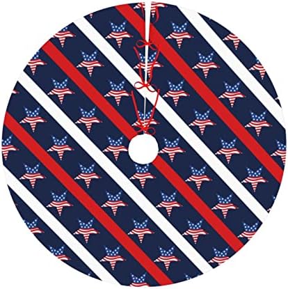American Flag Star Tree Skirt Christmas Tree Ornaments Tree Skirt for Christmas Decoration 36" - Image 5