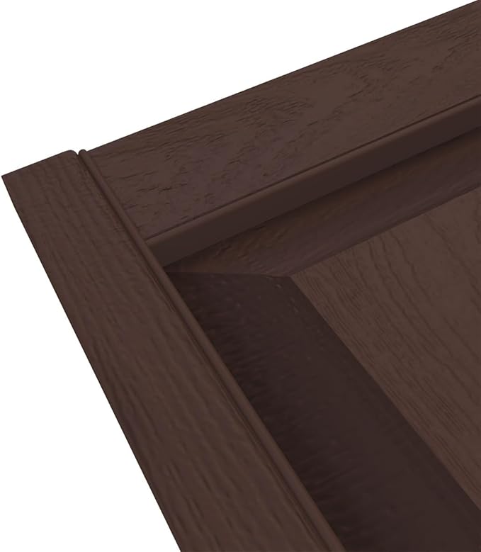 Ekena Millwork Lifetime Vinyl LP2S12X03500FB Standard Two Equal Panel Vinyls, Raised Panel Vinyl Shutters, w/Installation Shutter-Lok's & Matching Screws (Per Pair), 12"W x 35"H, Federal Brown
