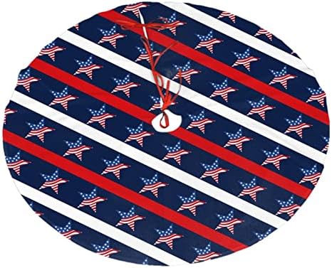 American Flag Star Tree Skirt Christmas Tree Ornaments Tree Skirt for Christmas Decoration 36" by Majoug