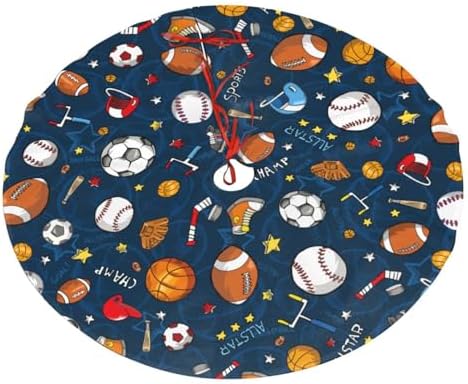 Baseball Football Basketball Sport Theme Christmas Tree Skirt 36 Inch - Image 6