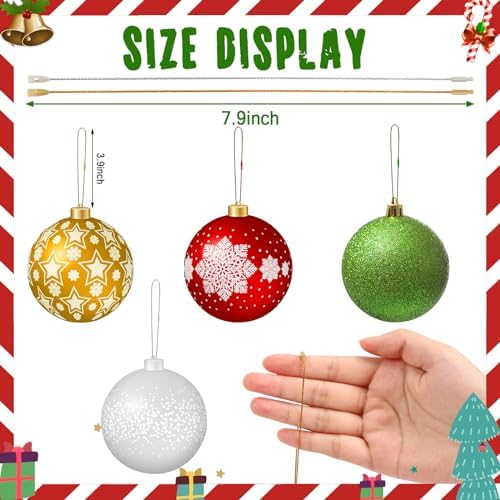 JUNEBRUSHS 600Pcs Christmas Ornament Hooks, Ornament Hangers with Snap - Image 2