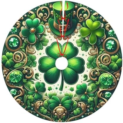 St. Patrick's Day Tree Skirt Christmas Tree Ornaments Tree Skirt for Christmas Decoration 30" - Image 5