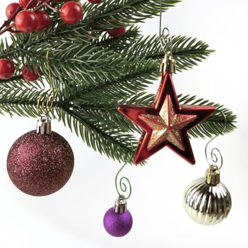 GXXMEI 200PCS Ornament Hooks for Christmas Tree, Xmas Metal Wire Ornament Hangers S-Hooks for Stockings, Balls, Party Decorations (Green) - Image 4