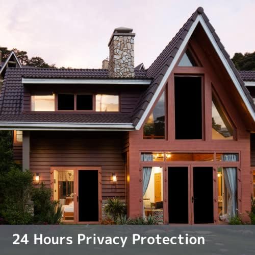 KESPEN Total Blackout Window Film Privacy Static Cling 100% Light Blocking Room Darkening Window Cover Heat Control Anti-UV Glass Sticker Window Tint for Home with Grid Line, 29.5 Inch X 6.5 Feet