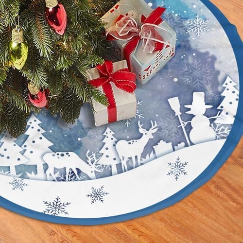 Winter Wonderland Christmas Tree Skirt 36" for Xmas Halloween New Year Holiday Party Home Tree Mat Decor Ornaments Decoration - Image 3