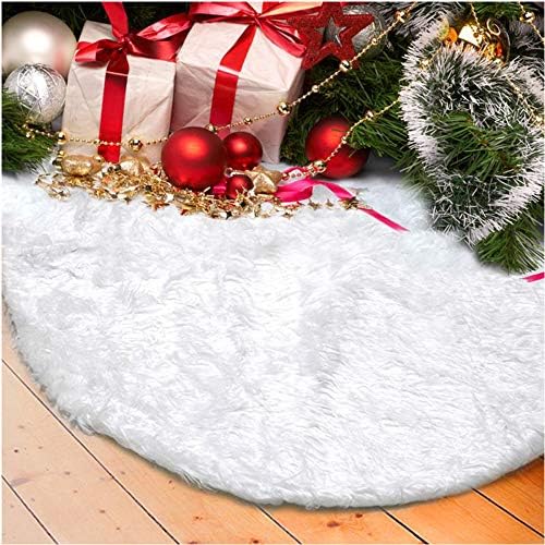 Christmas Tree Plush Skirt 30 inch Snow White Faux Fur Christmas Tree Skirt Ornaments Xmas Tree Skirts for Christmas Thanksgiving Holiday Decoration New Year Party Supply(78cm) - Image 6