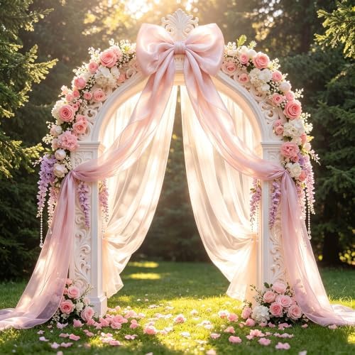 Big Satin Bow Coquette Room Decor, 16x79 Inch Large Christmas Bows for Birthday Decorations, Christmas Tree Topper, Girl Room Decor, Bachelorette, Wedding, Baby Shower, Front Door, Wreath (Pink) - Image 4