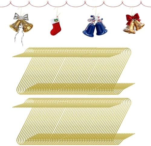 100 Pcs Metal Christmas Ornament Hooks for Christmas Tree Decoration, Gold by WFCYX