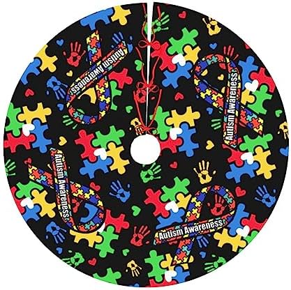 Autism Awareness Tree Skirt Christmas Tree Ornaments Tree Skirt for Christmas Decoration 30" - Image 5