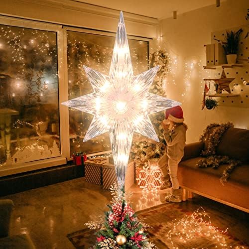12 Inch Christmas Tree Topper, Bethlehem Star with 10 Lights for Home Xmas Tree Decor (Warm White) by TWINGLEHOME