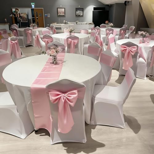 Big Pink Bow Coquette Room Decor, 23x11 Inch Satin Bows Large Pastel Pink Bows Birthday Decorations as Crib Skirt for Christmas Tree Topper Girl Room Xmas Gift Wrapping Bachelorette Baby Shower (3pcs) - Image 6