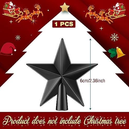 Hanaive Christmas Tree Topper Mini Star Small, Black, 2.36 Inch, Plated - Image 2