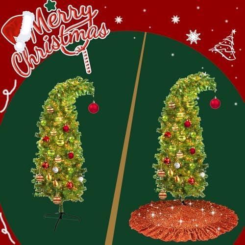 Orange Christmas Tree Skirt 45 Inches Ruffle Fall Tree Skirt - Image 5