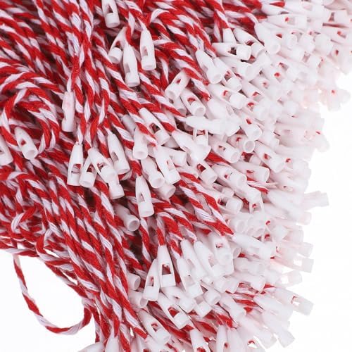 500pcs Christmas Ornament Ties: Ropes Cotton Ropes Hooks Hangers Rustic String Tree for Christmas Xmas Decorations???red??? - Image 6