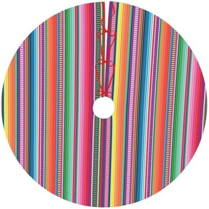 Mexican Blanket Serape Stripe Christmas Tree Skirt 36" for Xmas Halloween New Year Holiday Party Home Tree Mat Decor Ornaments Decoration - Image 6