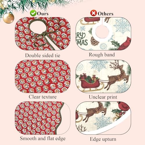 Ridhi Choclate Cosmos Hand Block Print Cotton Christmas Tree Skirt 70 Inch - Image 4