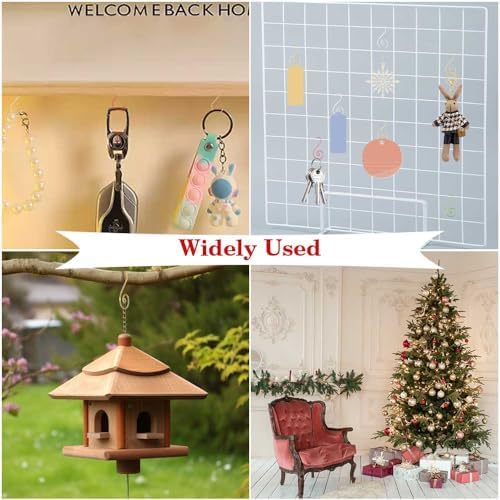 Ornament Hooks, Gold Christmas Ornament Hangers, 100 Pcs Christmas Ornament Hooks, Metal Hooks for Ornaments, Metal Wire Ornaments Hooks Anchors for Xmas Tree Xmas Balls Party Decorations - Image 6