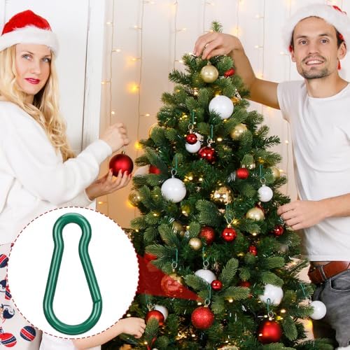 Beeveer 100 Pcs Christmas Ornament Hooks Forest Green Plastic S Shape - Image 6