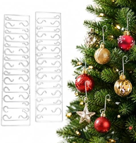 100Pcs Christmas Tree S-Shaped Hooks,Christmas Ornament Hangers Weatherproof Plastic Hooks Clear Accessories Home Decoration, Party Supplies for Tree Wreath by Unknown