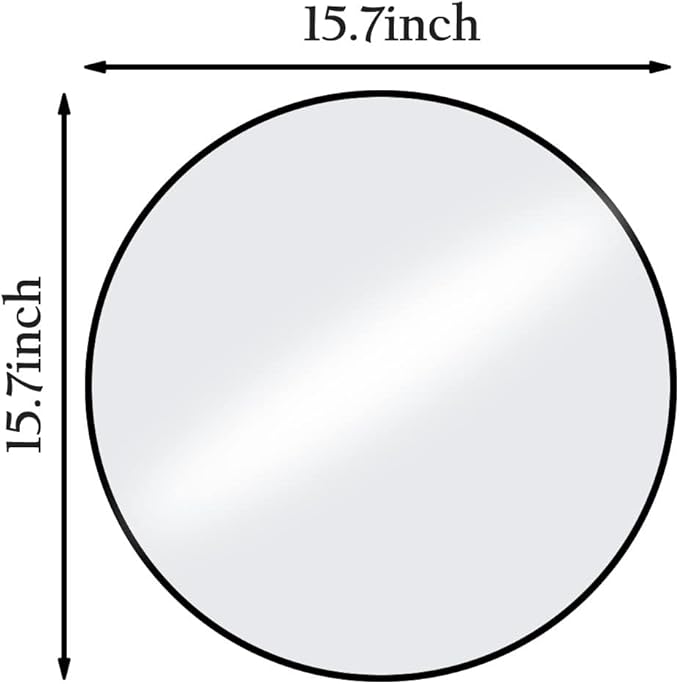 HARRITPURE Round Mirror 15.7 Black Wall Mounted Circle Mirrors Vanity Mirror with Brushed Aluminum Alloy Frame Modern Decoration for Bathroom, Living Room, Vanity, Bedroom, Entryway
